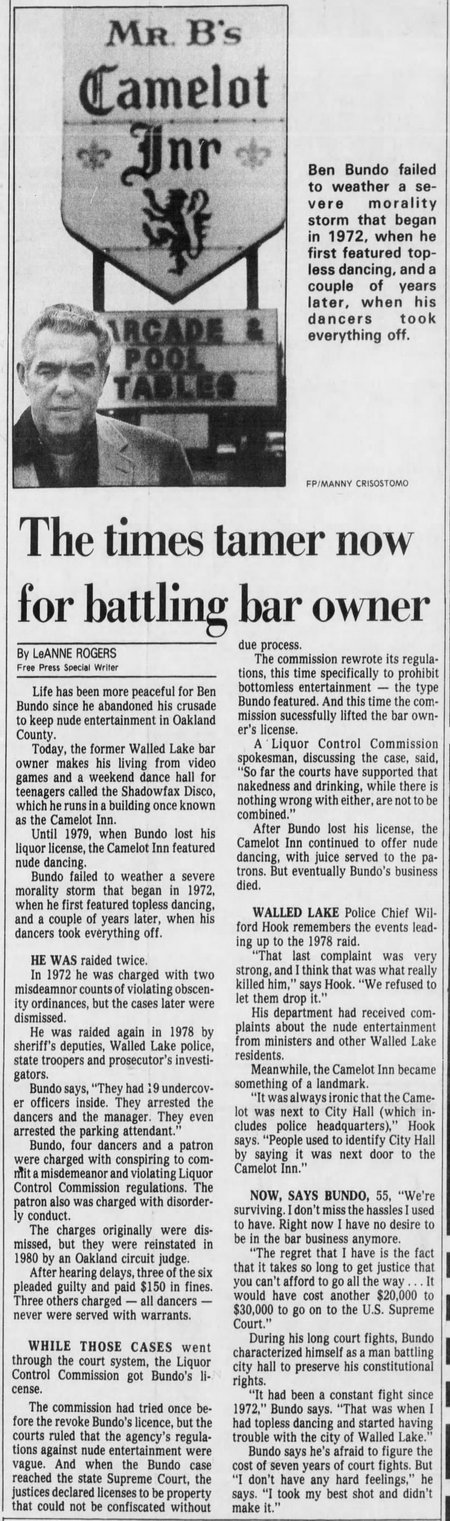 Mr. Bs Camelot Inn (Maple Lanes, Shadow Fax, Olde World Market) - Oct 28 1982 Article (newer photo)